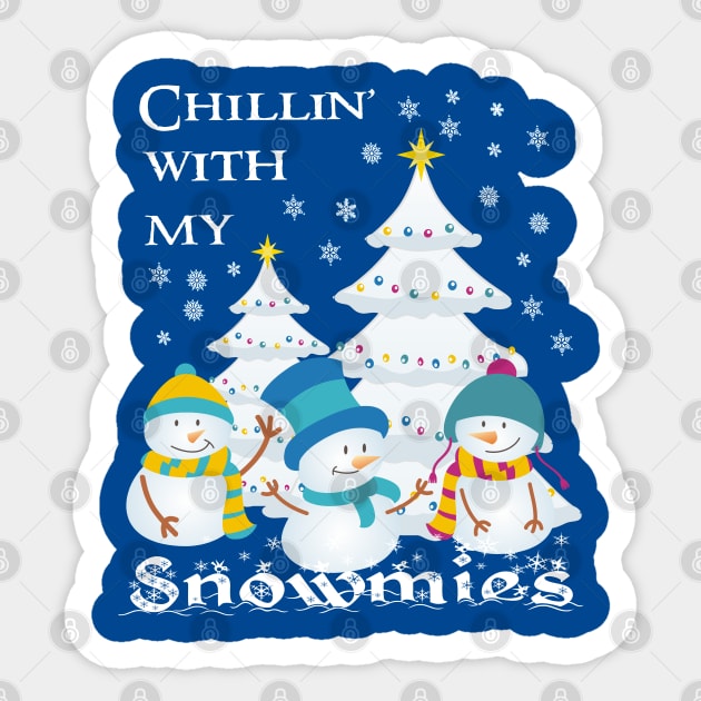 Chillin With My Snowmies Sticker by Pixels Pantry